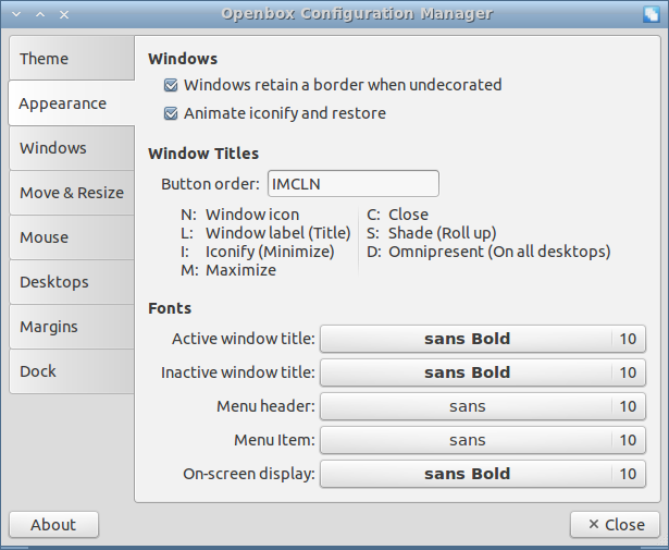 Openbox Configuration Manager