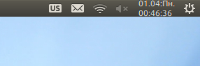 Индикатор раскладки клавиатуры (слева) Mono Light для темы Ambiance на примере Ubuntu 12.10